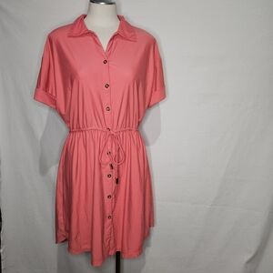 Cabana Life Coral Shirt Dress